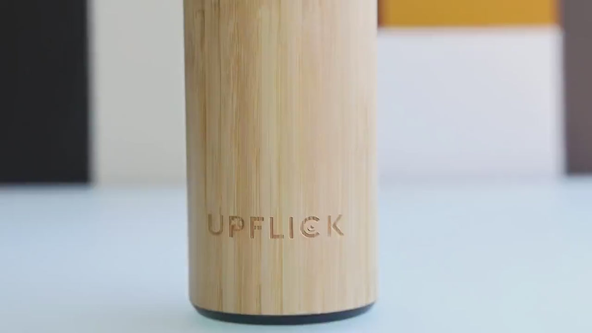 UPFLICK Personalized Custom Name Bamboo Thermos Water Bottle