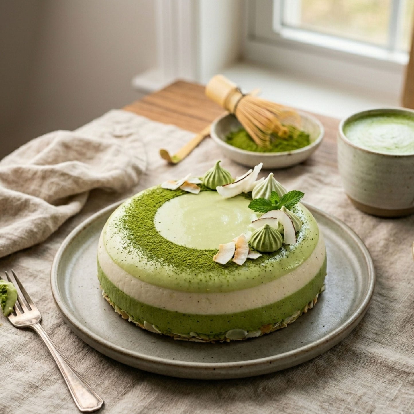 Coconut Matcha Mousse