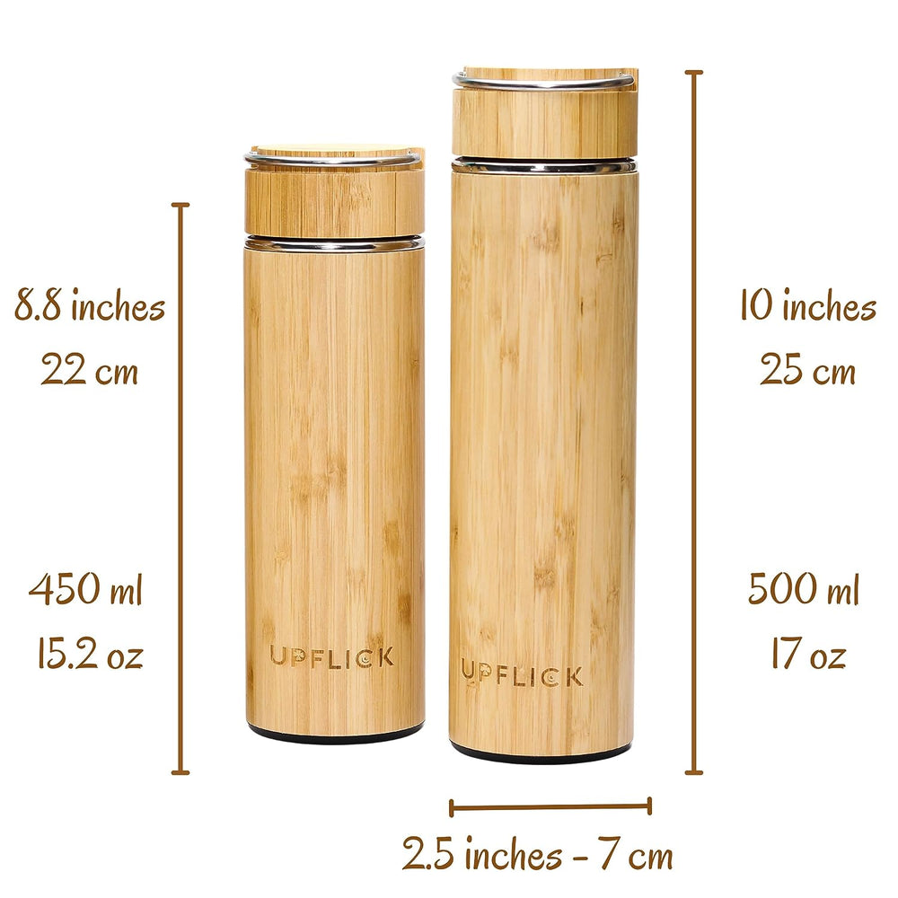 
                  
                    UPFLICK Personalized Custom Name Bamboo Thermos Water Bottle
                  
                