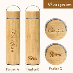 
                  
                    UPFLICK Personalized Custom Name Bamboo Thermos Water Bottle
                  
                