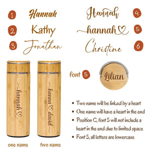 
                  
                    UPFLICK Personalized Custom Name Bamboo Thermos Water Bottle
                  
                