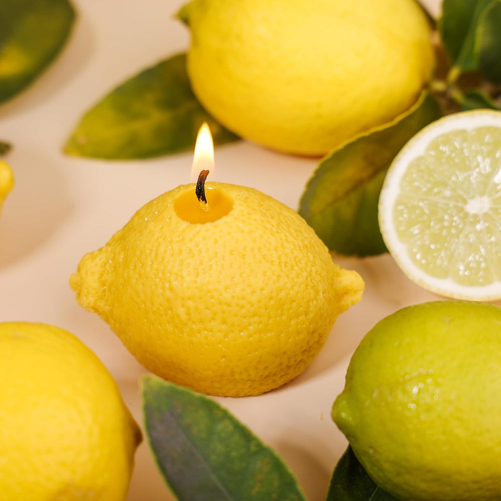 Set of 4 Lemon Shaped Candles #F002