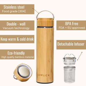 
                  
                    UPFLICK Bamboo Water Bottle Tea Tumbler BB001
                  
                